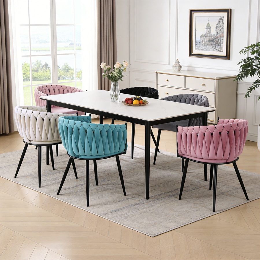 pink dining chairs